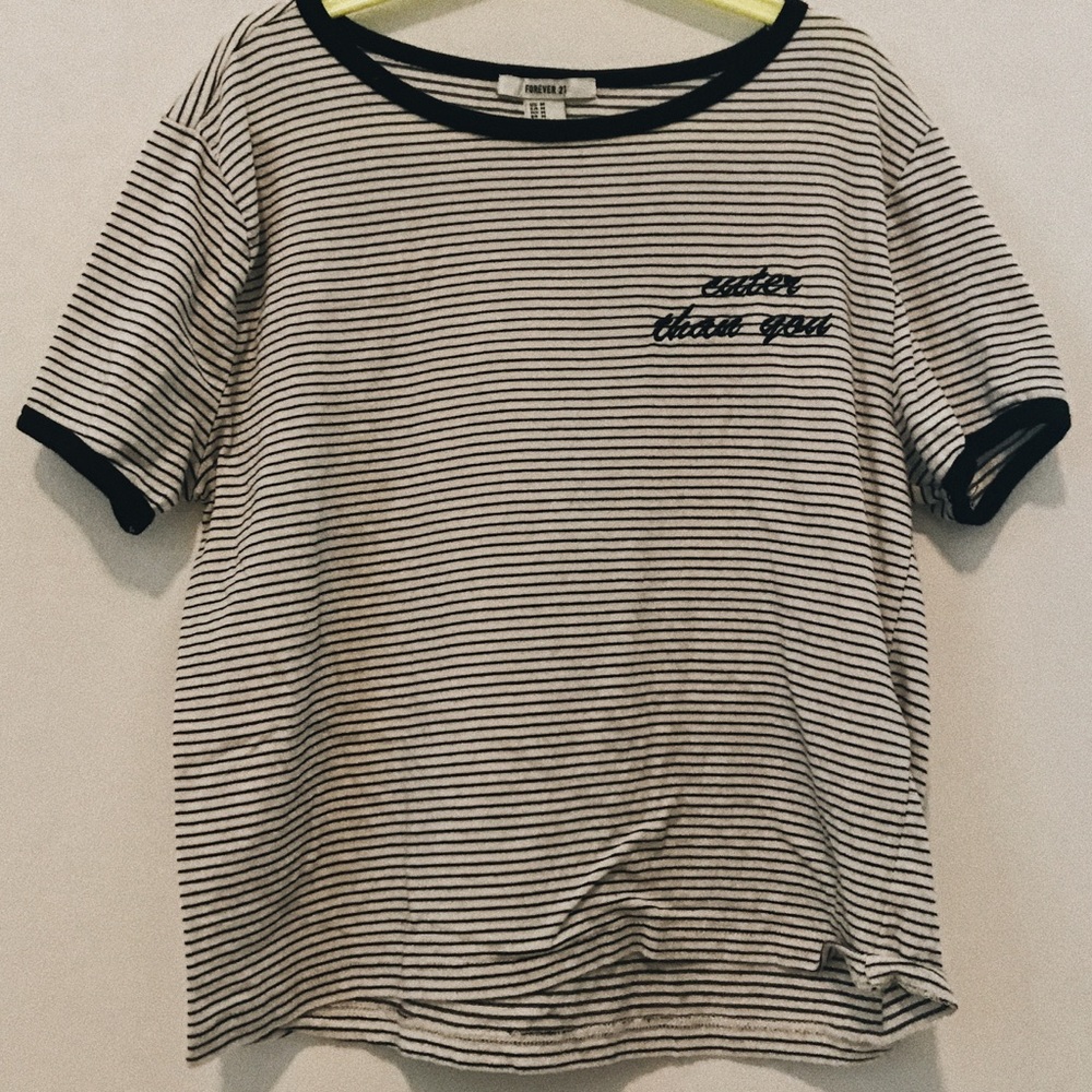 striped F21 shirt